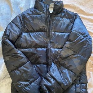 Camo Print Puffer Coat